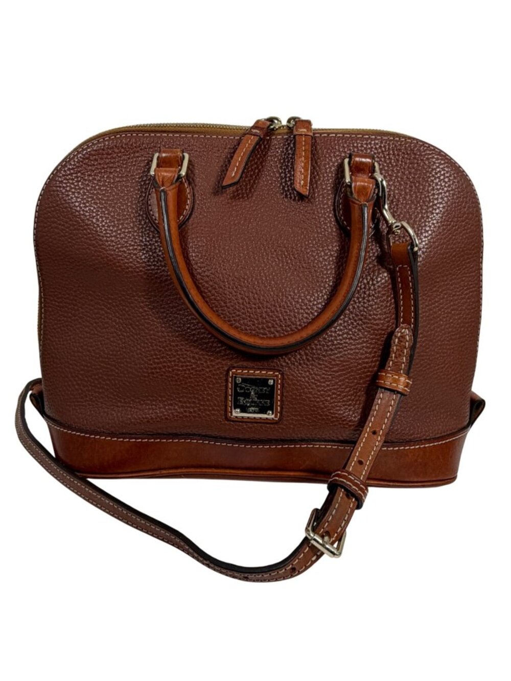 Dooney Bourke Pebbled Leather ZIP ZIP Handbag Satchel + Detachable Strap FLAW